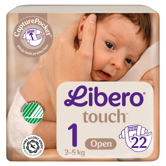 Товары по уходу - Подгузники Libero Touch Open 1 2-5 кг 22 шт (7322541070230)