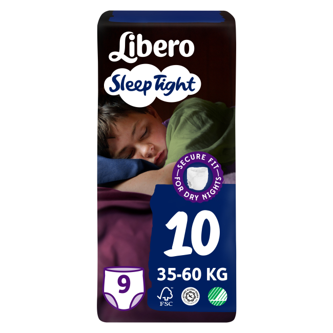 Товары по уходу - Подгузники-трусики Libero Sleep Tight 10 35-60 кг 9 шт (7322541180816)