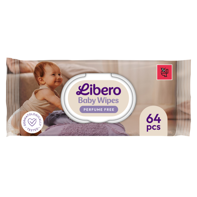 Товари для догляду - Вологі серветки Libero Wet Wipes 64 шт (7322541164724)