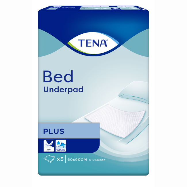 Товары по уходу - Пеленки мочепоглощающие Tena Bed Plus 60 х 90 см 5 шт (7322540801934)