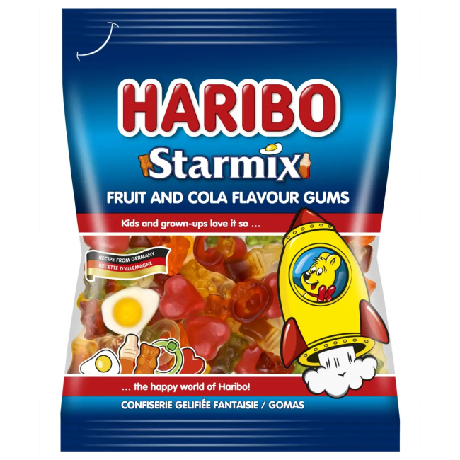 Солодощі - Цукерки желейні Haribo Starmix неглазуровані 80 г (9002975727105)