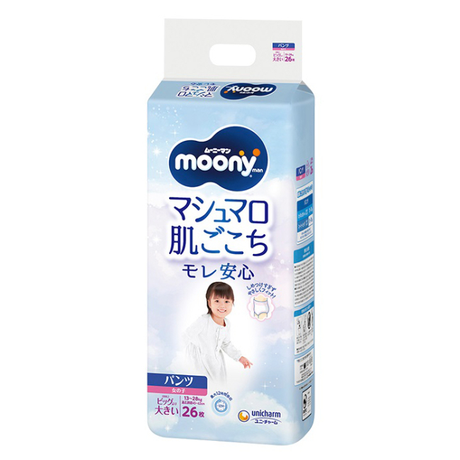 Товары по уходу - Подгузники-трусики Moony для девочек XXL 13-28 кг 26 шт (4903111211654)