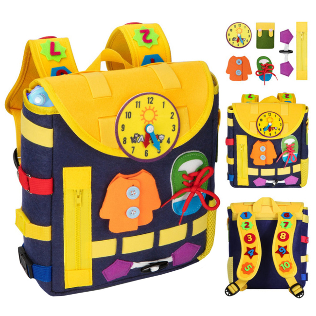 Розвивальні іграшки - Тактильний рюкзак-бізіборд Urmywo (UMMZBBAD)