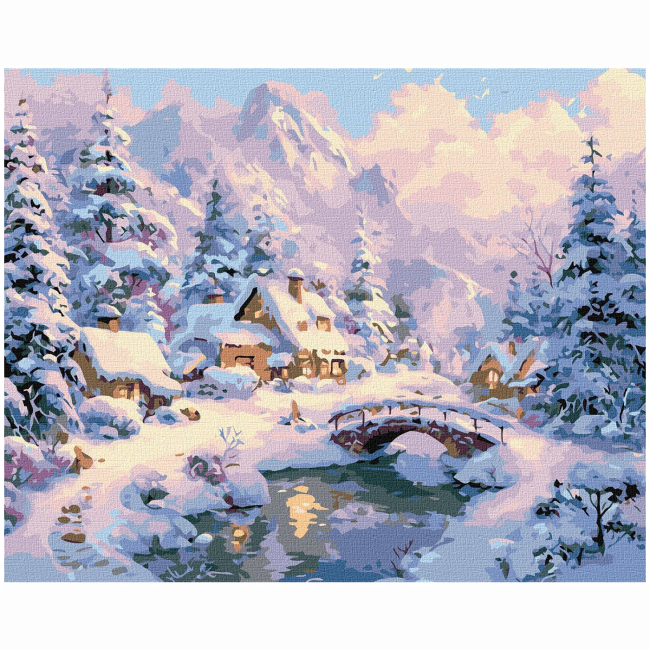 Товары для рисования - Картина по номерам Ідейка Зимний уют среди гор 40 х 50см (KHO6422)