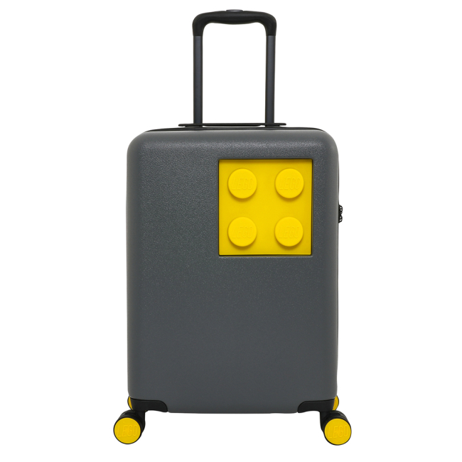 Дитячі валізи - Валіза LEGO Lifestyle Brick 2x2 Trolley S темно-сіра з жовтою вставкою (20152-1962)