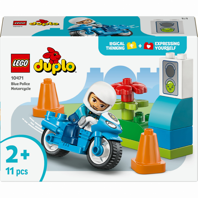 Конструкторы LEGO - Конструктор DUPLO Town Синий полицейский мотоцикл (10471)