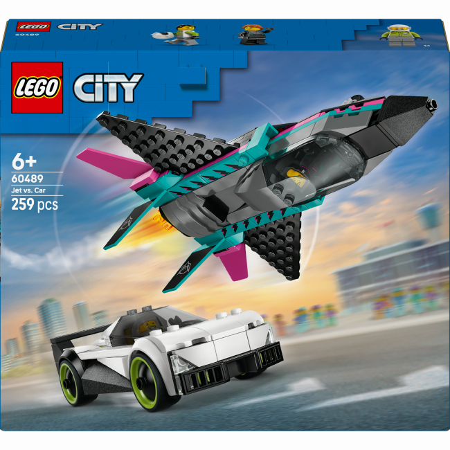 Конструкторы LEGO - Конструктор LEGO City Реактивный самолет против автомобиля (60489)