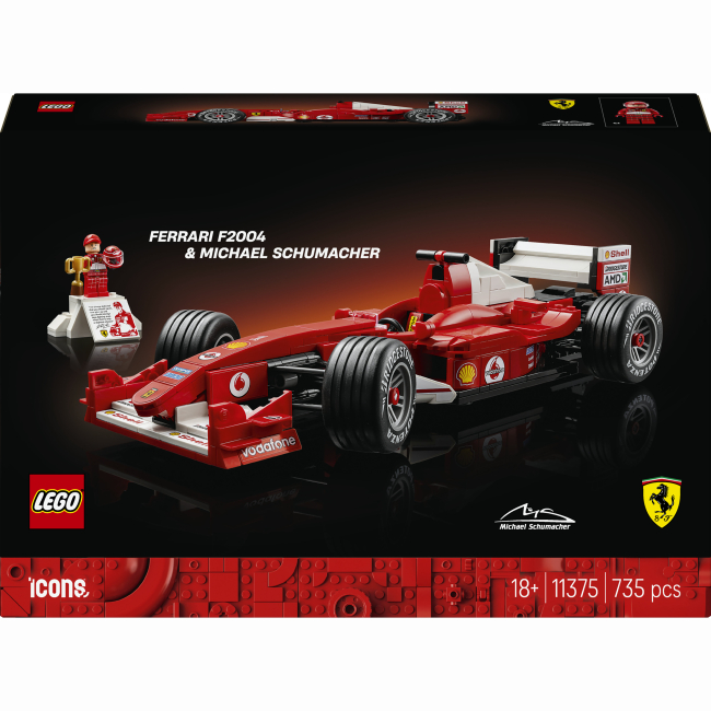 Конструктори LEGO - Конструктор LEGO Icons Ferrari F2004 and Michael Schumacher (11375)