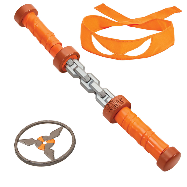 Холодное и метательное оружие - Игровой набор TMNT Мovie III W3 Нунчаки Микеланджело Вращающийся удар (84268)