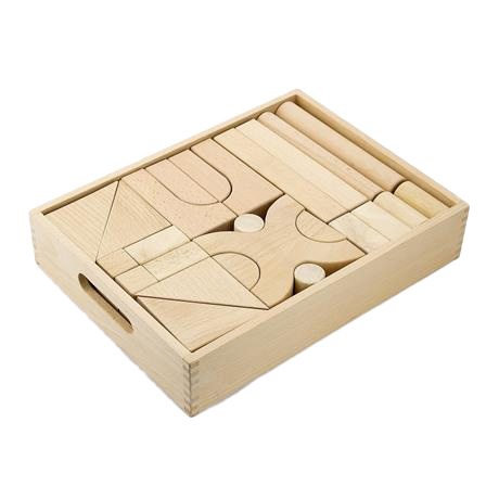 Розвивальні іграшки - Набір дерев'яних блоків Viga Toys нефарбовані 48 шт (59166)