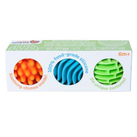 Погремушки, прорезыватели - Прорезыватель-погремушка Fat Brain Toys Sensory Rollers Сенсорные шары 3 шт (F161ML)