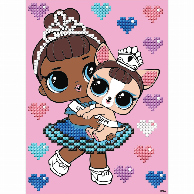 Мозаїка - Алмазна мозаїка Ідейка L.O.L. Surprise! Miss Baby With Miss Puppy 15 x 20 см (AML1201)