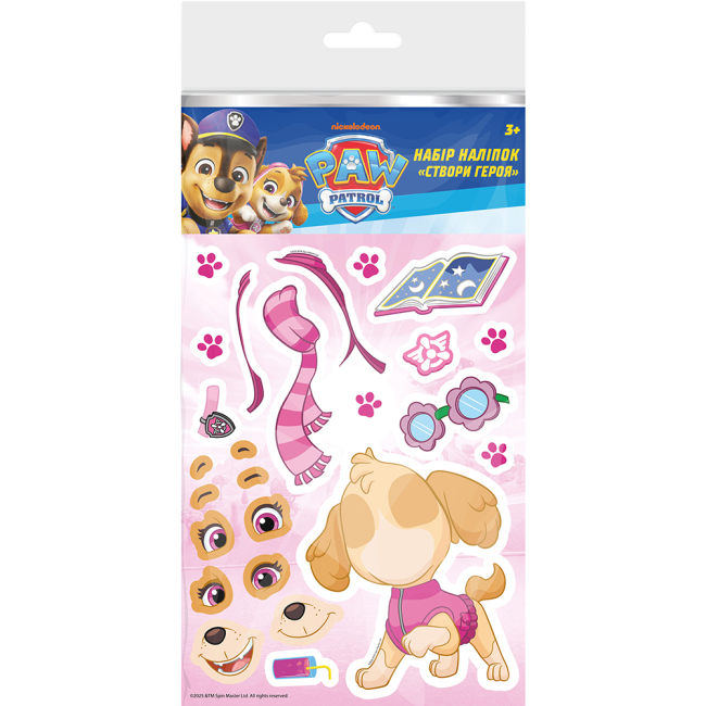 Набори для творчості - Набір наклейок Перо Paw Patrol Створи героя Скай (124708)