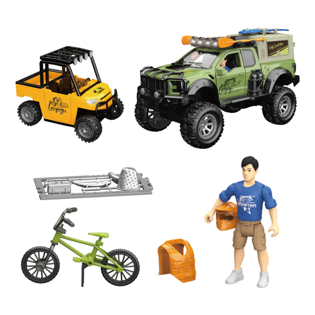 Транспорт і спецтехніка - Ігровий набір Otamanko Автотуризм Позашляховик з дошкою для серфінгу, велосипедом і баггі (5320297)