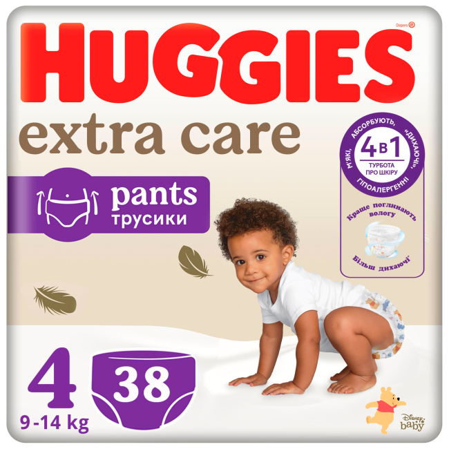 Підгузки - Підгузки-трусики Huggies Extra Care 4 M-Pack 9-14 кг 38 x 2 шт (5029053549323)