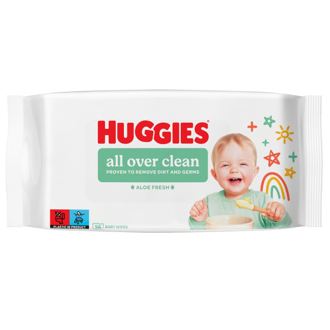Пелюшки та серветки - Вологі серветки Huggies All Over Clean 56 шт (5029053567822)