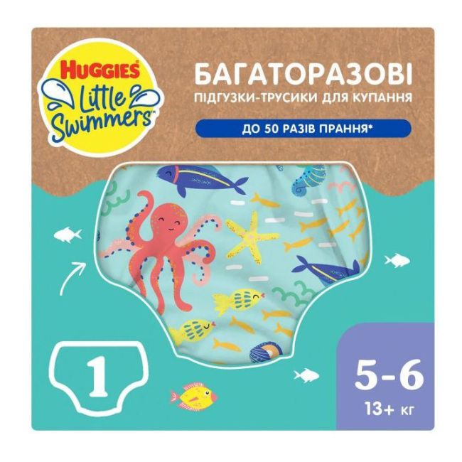 Подгузники - Подгузник-трусики Huggies Little Swimmers 5-6 13+ кг 1 шт (5029053583068)