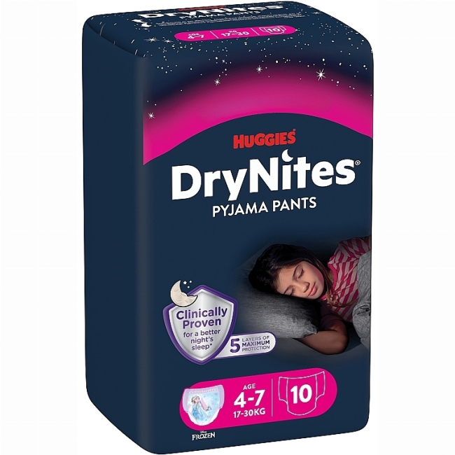 Подгузники - Подгузники-трусики Huggies DryNites для девочек 17-30 кг 4-7 лет 10 шт (5029053527581)