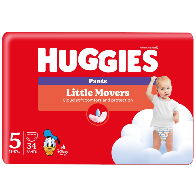 Подгузники - Подгузники-трусики Huggies Little Movers Jumbo 5 12-17 кг 34 x 2 шт (5029053564388)