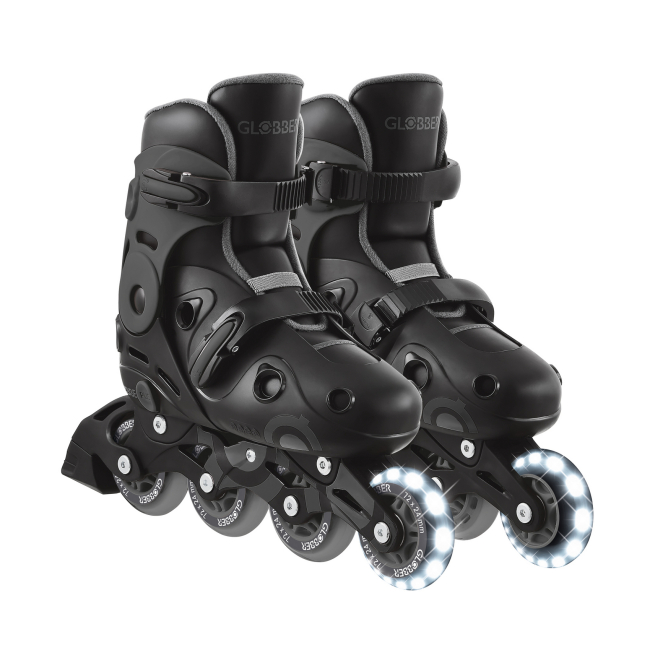 Ролики детские - Роликовые коньки Globber Go skates lights серые размер 34-37 (785-120)
