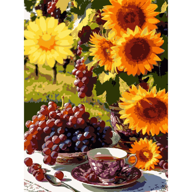 Товары для рисования - Картина по номерам Strateg Подсолнечное лето 30 х 40 см (SS-1255)