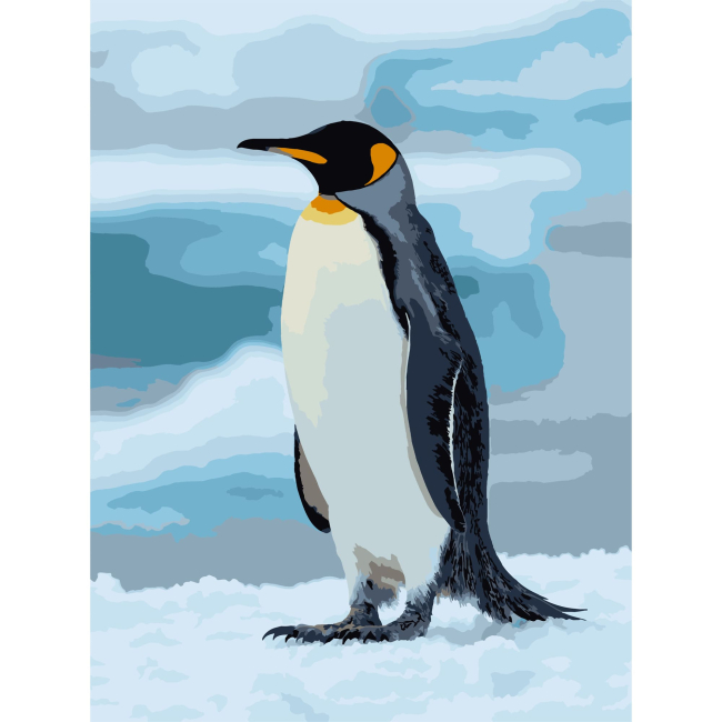 Товары для рисования - Картина по номерам Strateg Пингвин на льду 30 х 40 см (SS-1264)