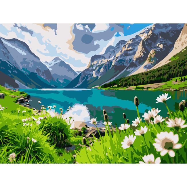 Товары для рисования - Картина по номерам Strateg Альпийская долина 30 х 40 см (SS-1292)