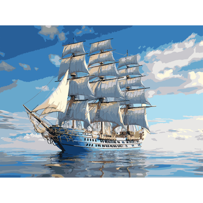 Товары для рисования - Картина по номерам Strateg Корабль на горизонте 30 х 40 см (SS-1314)