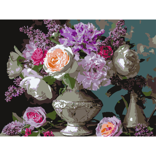 Товары для рисования - Картина по номерам Strateg Разнообразные цветы 30 х 40 см (SS-1315)