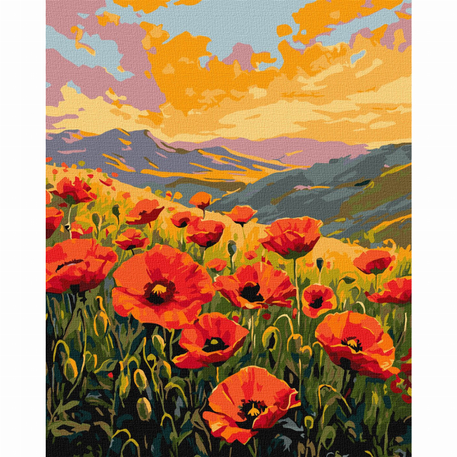 Товари для малювання - Картина за номерами Ідейка Тиша серед маків 40 х 50 см (KHO6385)