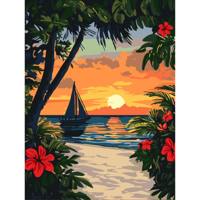 Товари для малювання - Картина за номерами Ідейка Краса тропіків 30 х 40 см (KHO6393)