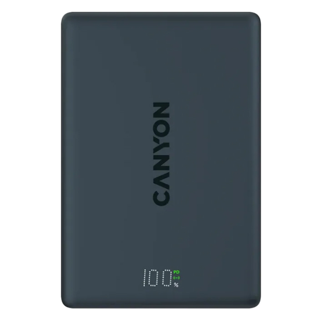 Павербанки - Портативная батарея Canyon magnetic power bank OnPower 511 PD20W 10000mAh Aluminium Interstellar Black (CNS-CPB511B)