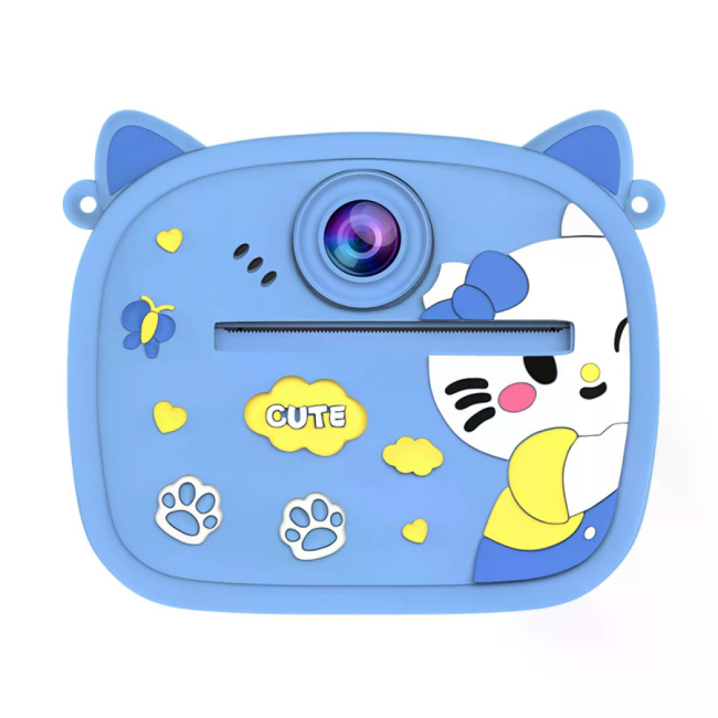 Фотоаппараты - Детская камера с мгновенной печатью Remzona Fun Moments голубая (KCP-01/1)