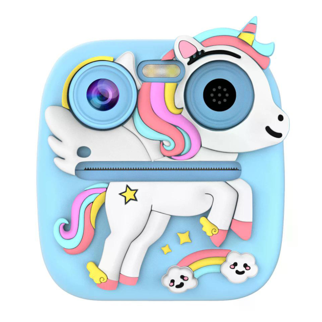 Фотоаппараты - Детская камера с мгновенной печатью Remzona Fun Moments голубая (KCP-02/1)