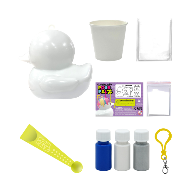 Набори для творчості - Набір для творчості Pour Palz Флюїд Арт Брелок Каченя рожевий (GS-G26262/2)