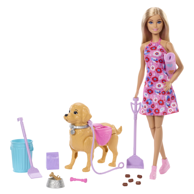 Куклы - Игровой набор Barbie Прогулка со щенком (JJB46)