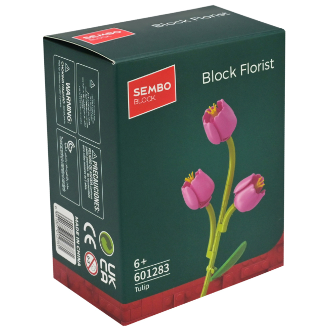 Конструкторы с уникальными деталями - Конструктор Sembo Block Florist Тюльпан 70 деталей (601283)
