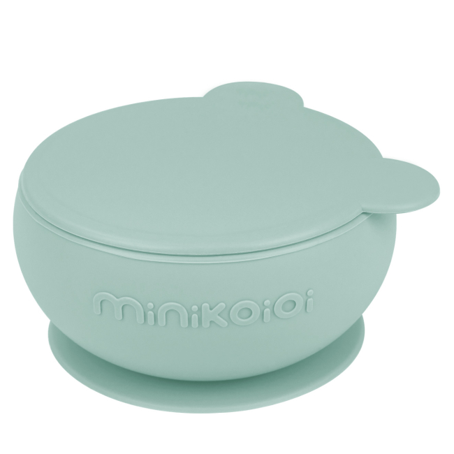 Дитячий посуд та аксесуари - ​Глибока тарілка з кришкою на присосці MinikOiOi Bowly River Green (101080007)
