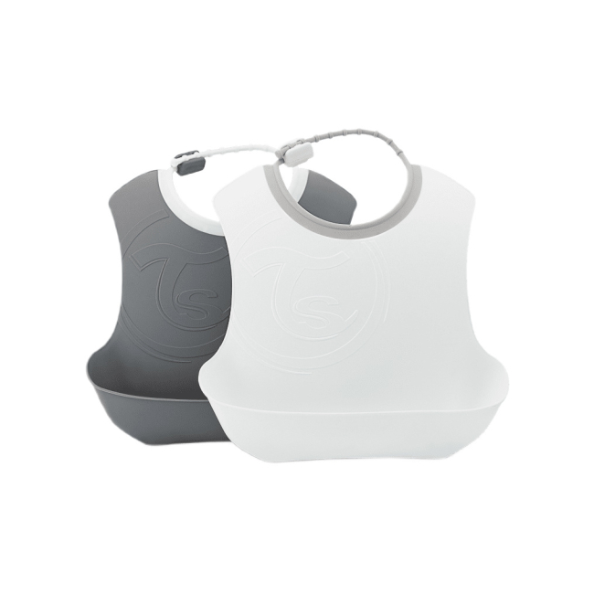 Дитячий посуд та аксесуари - Набір нагрудників Twistshake Pastel grey/white (78597)