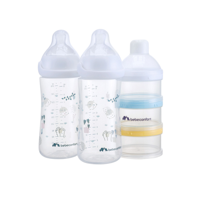Бутылочки, соски и аксессуары - Набор для кормления Bebe Confort Emotion Physio Urban garden 2 бутылочки с диспенсером (3102209180)