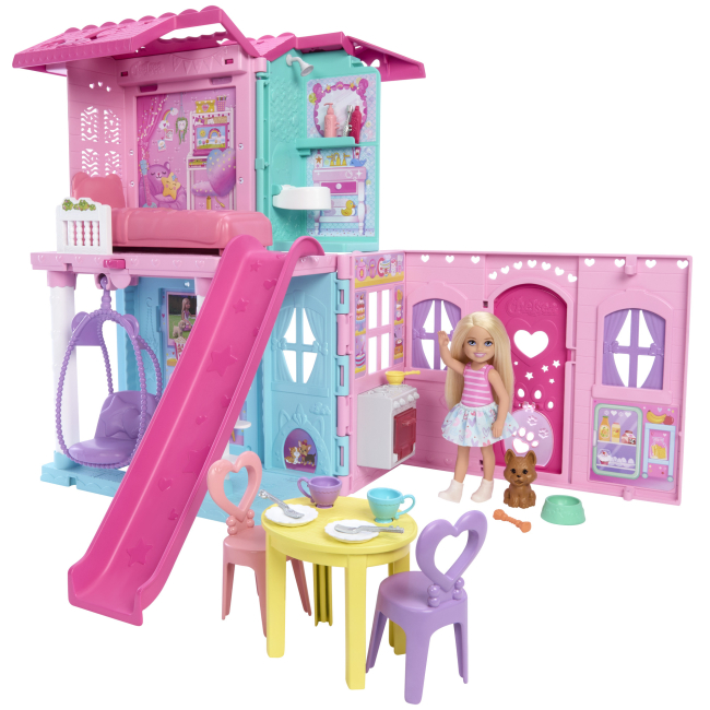 Меблі та будиночки - Портативний будиночок Barbie Club Chelsea з лялькою Челсі (JFW49)