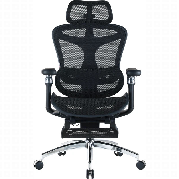 Меблі для геймерів - Крісло офісне з підставкою для ніг Sihoo DORO C300 Pro Mesh Black with footrest (DORO-C300-PRO-M101-JT)