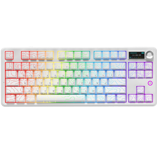 Клавиатура и мыши - Клавиатура беспроводная Ajazz AK870 V2 Maillard Switch White (AK870-V2-S-W)