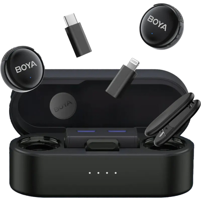 Микрофоны - Петличный микрофон Boya Type-C/TRS/Lightning Black (LINK 3-01)