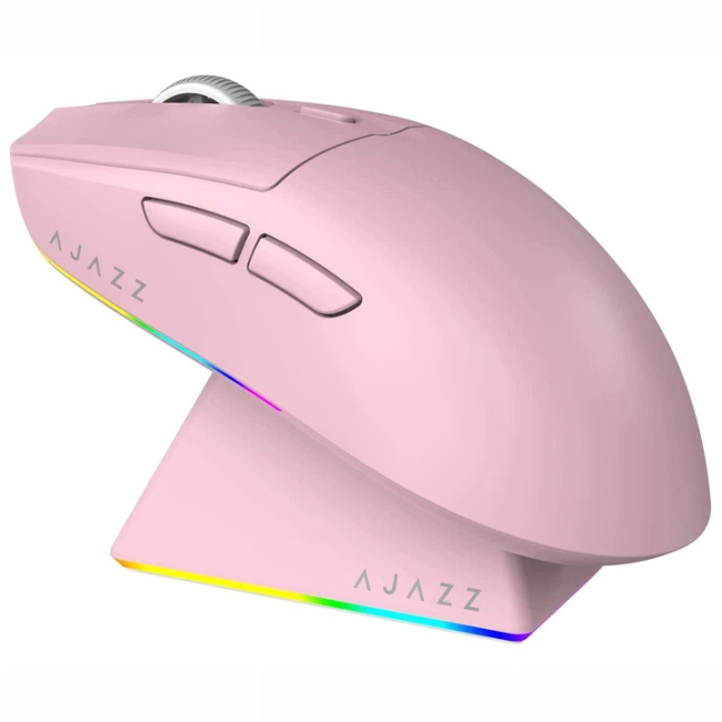 Клавіатура і миші - ​Мишка Ajazz AJ139 V2 MC Wireless/Bluetooth/USB Pink Charging Dock (AJ139-V2-MC-Pink)