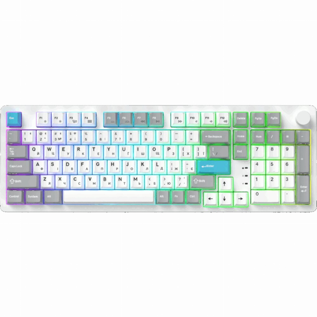 Клавіатура і миші - Клавіатура GamePro Asgard Drakkar Keychron Super Red Switch Wireless/Bluetooth/USB White (MK305WH)