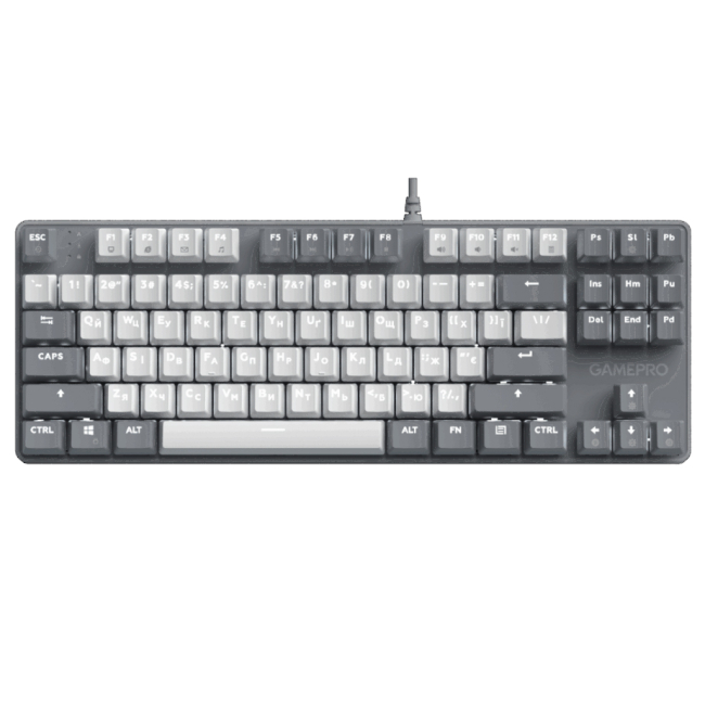 Клавіатура і миші - Клавіатура GamePro Genesis Metallic Outemu Red Swithes USB Gray (MK110G)