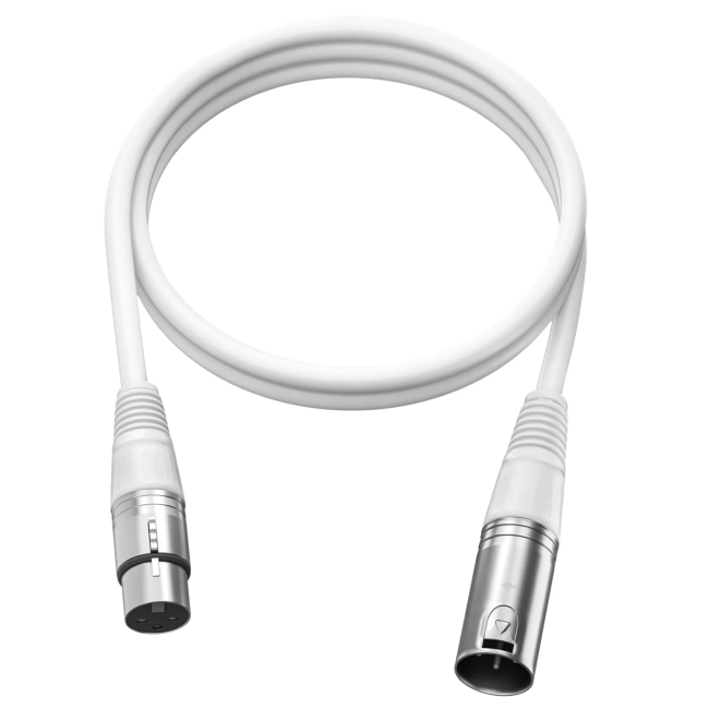 Товари для геймерів - Мікрофонний кабель Fifine XLR Male to Femal 1.8m White (L9CW)