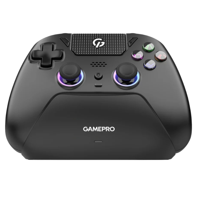 Геймпади - Геймпад GamePro 2.4G/BT 5.1/USB Switch/PS/PC/iOS/Android RGB Black (GPS20BDOC)