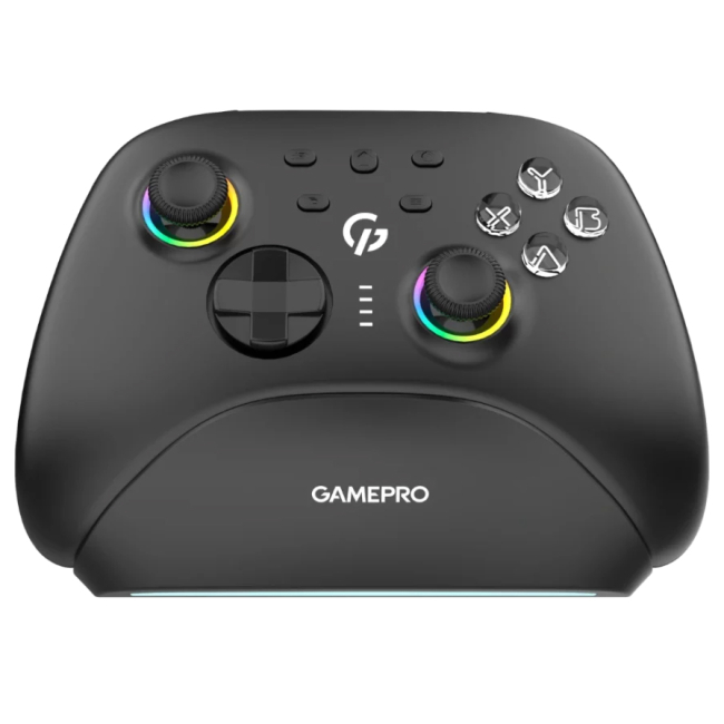 Геймпади - Геймпад GamePro BT 5.3/USB/2.4 ГГг Switch/PC/iOS/Android RGB Black (GPX13BDOC)